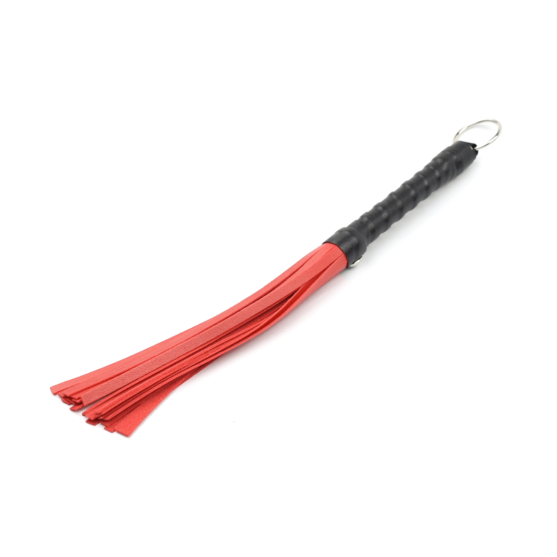 Luxury BDSM Leather Whip – Red & Black Small Toy