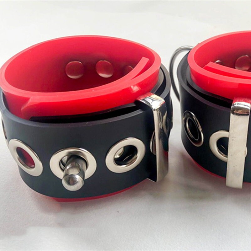 Lockable Rubber BDSM Cuffs | Secure & Stylish Restraints