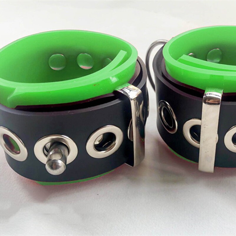 Lockable Rubber BDSM Cuffs | Secure & Stylish Restraints