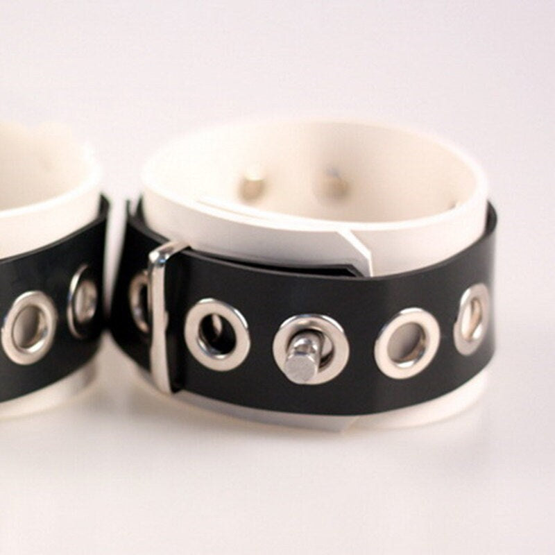 Lockable Rubber BDSM Cuffs | Secure & Stylish Restraints